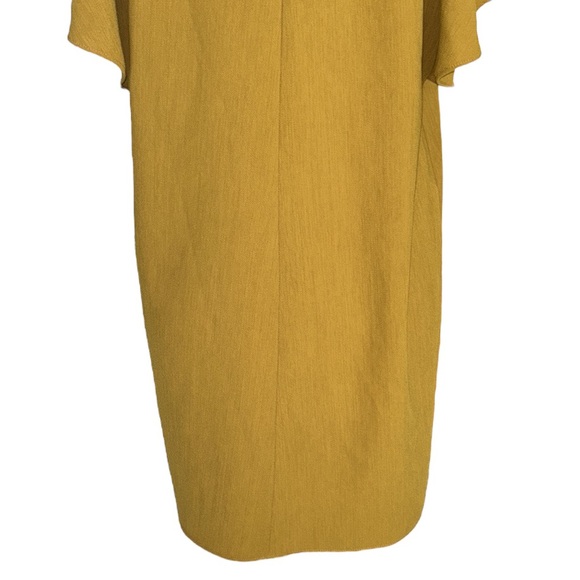 Zara Mustard Yellow Flutter Sleeve Shift Mini Dress - S - Picture 7 of 8